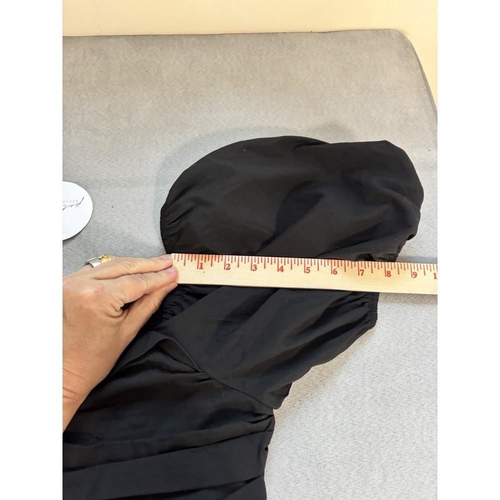 Petal & Pup Puff Sleeve Midi Dress XL Black Romantic Classic Feminine Milkmaid - Picture 13 of 14